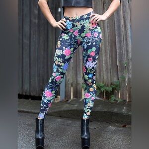 Blackmilk Leggings Size Small Floral Loom Rave Party Whimsigoth
